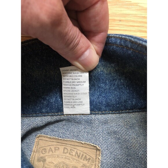 Gap Vintage Denim Jean Jacket Size Medium Zip Button Combo 1990's - Picture 5 of 16